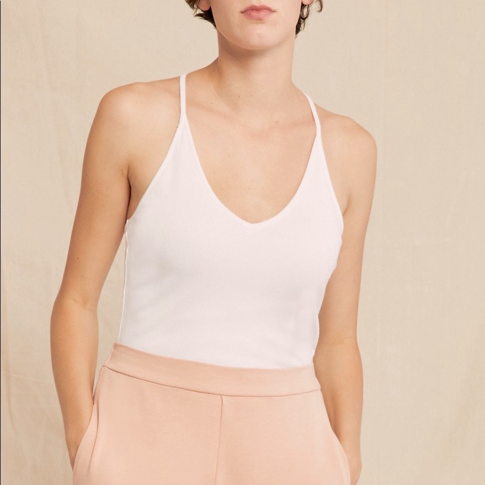 NWT Amour Vert Jada Rib Tank, White, XS